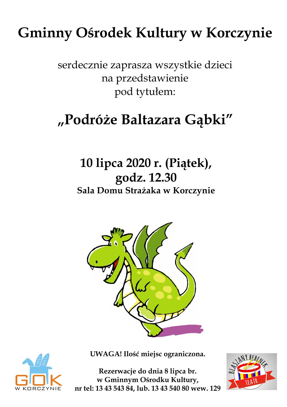 Plakat GOK Podróże Baltazara Gąbki